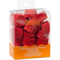 200 Pirottini bon bon rossi in carta forno ø2,7xh1,7 cm da Decora