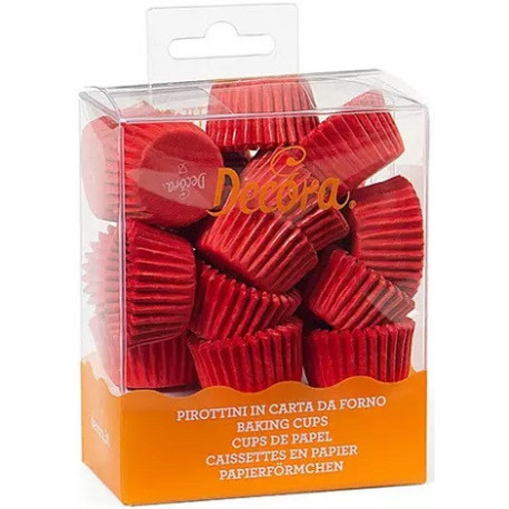 200 Pirottini bon bon rossi in carta forno ø2,7xh1,7 cm da Decora