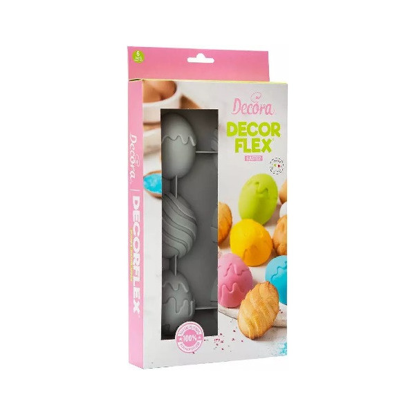 Easter Decora stampo silicone 6 uova di pasqua 5,5x7xh2,5cm
