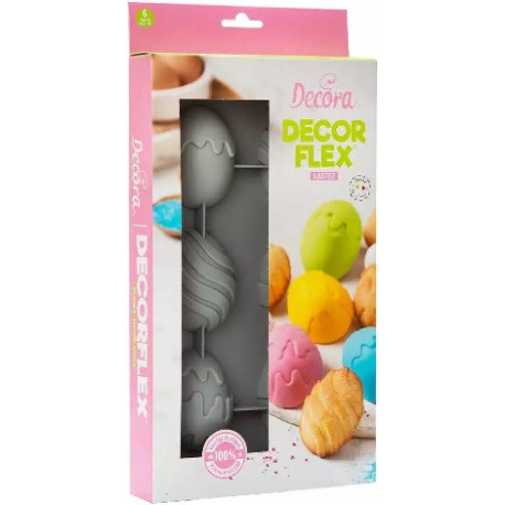 Easter Decora stampo silicone 6 uova di pasqua 5,5x7xh2,5cm
