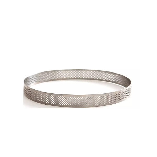 Anello micro-forato in acciaio inox, fascia di ø15xh2 cm da Decora, per crostatine tonde Anello micro-forato in acciaio inox, fascia di ø15xh2 cm da Decora, per crostatine tonde