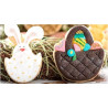 Tagliapasta cestino e bunny Decora: set 2 sagome in plastica a forma di cestino 6x6,5xh2,2 cm e coniglio 4,5x7,5xh2,2 cm