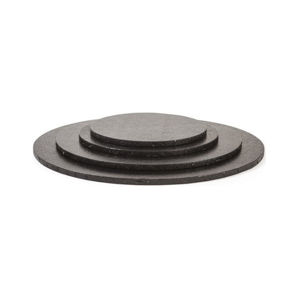 Da ø25 a ø35 cm sottotorta cartone nero tondo Decora vassoio torta rigido h1,2 cm