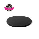 Vassoio sottotorta tondo cartoncino rigido nero Decora ø25 h 1,2 cm