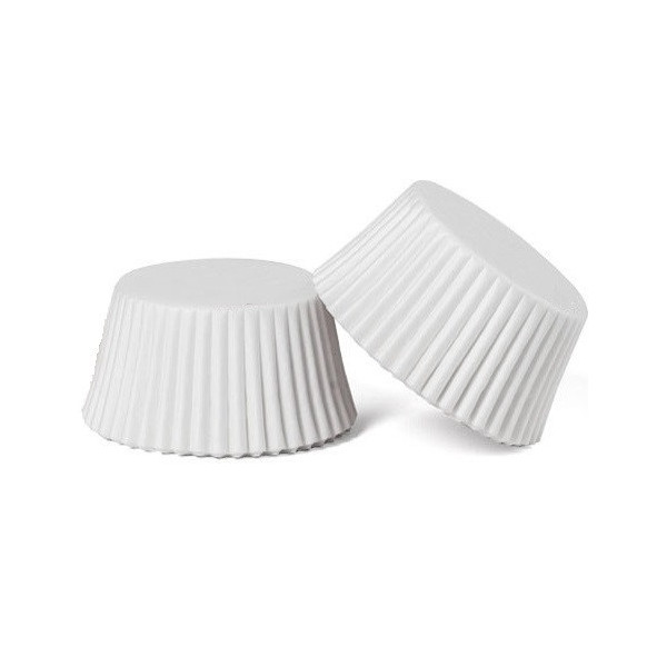 Pirottini muffin in carta da forno bianca da: ø32 per mini muffin o ø50 mm per muffin o ø55 mm  per jumbo muffin