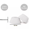 200 Pirottini mini muffin bianchi in carta forno di diametro 32 mm altezza 22 mm
