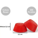 200 Pirottini mini muffin rossi in carta forno di ø32xh22 mm