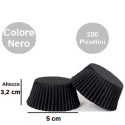 200 Pirottini muffin neri in carta forno ø50xh32 mm