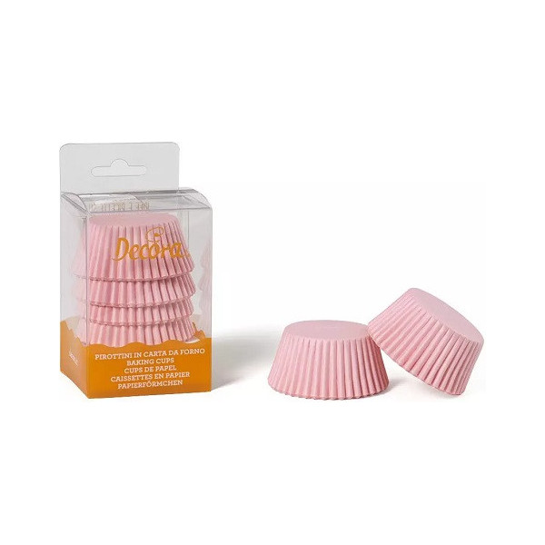 Set di 75 pirottini per muffin in carta forno rosa, antiaderente, di ø5xh3,2 cm da Decora
