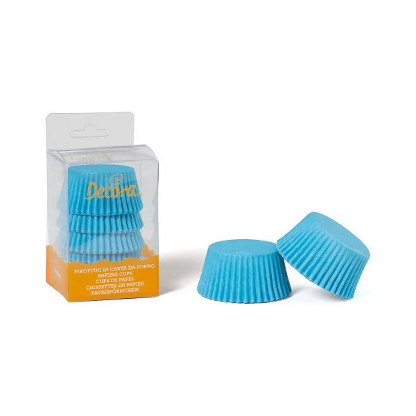 Set di 75 pirottini per muffin in carta forno antiaderente azzurra di ø5xh3,2 cm da Decora