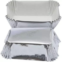 Set di 20 pirottini per mini plum-cake in carta forno antiaderente color argento da 8x5xh3,2 cm di Decora