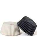 Pirottini Muffin Decora in Carta Bianca e Nera – Set 75 Pezzi ø5×h3,2 cm per Dolci e Cupcake