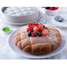 Eleganza Silikomart: stampo in silicone grigio per torta a trapunta tonda di ø22xh6 cm