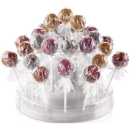 Pop stand white Silikomart: espositore 3 piani bianco per cake pops easy pops e finger mini su stecco ø22,5xh11 cm