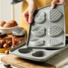 Duo Cuore Decora: coppia di stampi silicone con 6 cuori 6,8x6,3xh2,3 cm ideali per biscotto gelato