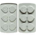 Duo Cuore Decora: coppia di stampi silicone con 6 cuori 6,8x6,3xh2,3 cm ideali per biscotto gelato