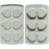 Duo Cuore Decora: coppia di stampi silicone con 6 cuori 6,8x6,3xh2,3 cm ideali per biscotto gelato