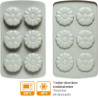 Duo Fiore Decora: coppia di stampi silicone con 6 fiori ø6,7xh2,3 cm ideali per biscotto gelato