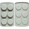 Duo Fiore Decora: coppia di stampi silicone con 6 fiori ø6,7xh2,3 cm ideali per biscotto gelato