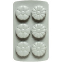 Duo Fiore Decora: coppia di stampi silicone con 6 fiori ø6,7xh2,3 cm ideali per biscotto gelato
