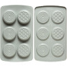 Duo Tondo Decora: coppia di stampi silicone con 6 dischi ø6,5xh2,3 cm ideali per biscotto gelato Duo Tondo Decora: coppia di stampi silicone con 6 dischi ø6,5xh2,3 cm ideali per biscotto gelato