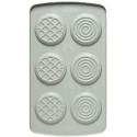 Duo Tondo Decora: coppia di stampi silicone con 6 dischi ø6,5xh2,3 cm ideali per biscotto gelato