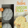 Duo Fiore Decora: coppia di stampi silicone con 6 fiori ø6,7xh2,3 cm ideali per biscotto gelato
