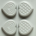 Duo Cuore Decora (2 Pz) – Stampo in Silicone con Tappeto Decorativo Accoppiato (6,8×6,3×H2,3cm)