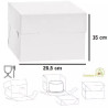 Scatola quadrata per dolci 26,5x26,5 cm ed altezza 15 cm in cartoncino uso alimentare colore bianca