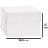 Scatola quadrata per dolci 26,5x26,5 cm ed altezza 15 cm in cartoncino uso alimentare colore bianca