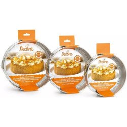 Tortiera a cerniera con fondo mobile tonda in metallo antiaderente da ø20 a ø28 cm ed h7 cm da Decora