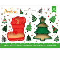Tagliabiscotti Natalizi 'Albero di Natale e Scarpone da Neve' Decora | Set 2 Cutter in Plastica per Biscotti e Pasta di Zucchero