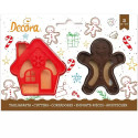 Tagliabiscotti Natalizi 'Omino Gingerbread e Casetta delle Fiabe' Decora | 2 Cutter in Plastica per Biscotti e Pasta di Zucchero