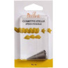 Bocchetta Stella Aperta numero 14 di Ø1,7×h3,5 cm: Cornetto serie Stella Aperta in acciaio inox da Decora