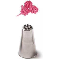 Cornetto multiforo 234 inox Decora: bocchetta in acciaio inox senza punti di saldatura di ø2,5xh4 cm confezionato in blister