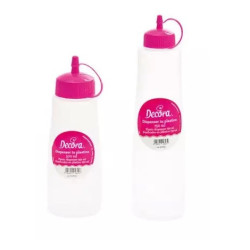 Dispenser con tappo fucsia a beccuccio da 500 o 750 ml in plastica per alimenti di Decora