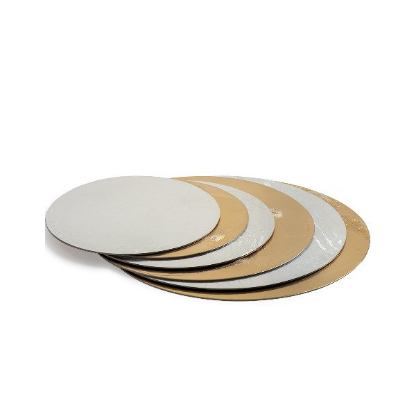 Disco Sottotorta Sottile Accoppiato Oro/Argento Decora – Spessore 0,15 cm, Doppia Faccia, Formati Ø20–40 cm