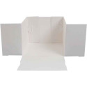 Scatola quadrata per dolci con coperchio 36,5x36,5xh30 cm in cartoncino bianco Decora