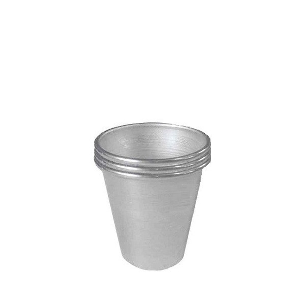 Set di 3 formine per babà medi: stampi da forno, in alluminio puro professionale di diametro 6 cm, altezza 6 cm