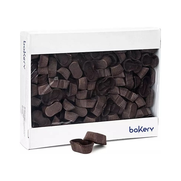 2500 Pirottini Micro babà marroni rettangolari in carta da 4,5 x 2,5 cm altezza 2 cm di Decora