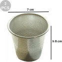 Set di 3 formine per babà grande: stampi da forno, in alluminio professionale di diametro 7 cm ed altezza 8 cm