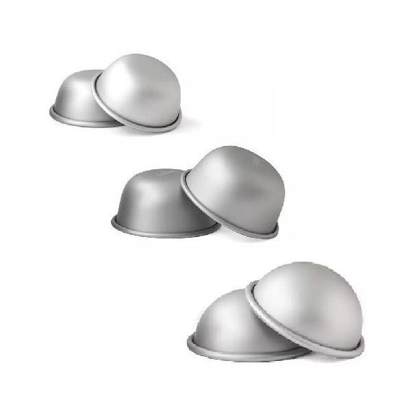 Stampi mezza sfera in alluminio anodizzato Da ø5 a ø10 cm confezioni DA 3 o 10 semisfere Decora