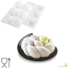 Fleur 90 Silikomart: stampo in silicone bianco per 6 fiori di ø9,9xh3,5 cm