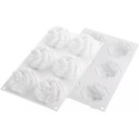 Fleur 90 Silikomart: stampo in silicone bianco per 6 fiori di ø9,9xh3,5 cm