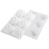Fleur 90 Silikomart: stampo in silicone bianco per 6 fiori di ø9,9xh3,5 cm