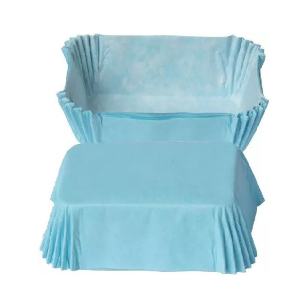 Confezione da 36 pirottini azzurri per mini plumcake in carta da forno da 8x5xh3,2 cm di Decora