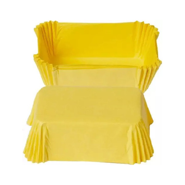 Confezione da 36 pirottini gialli per mini plumcake in carta da forno da 8x5xh3,2 cm di Decora