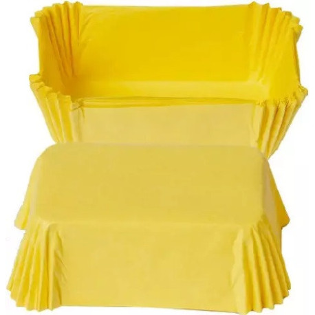 Confezione da 36 pirottini gialli per mini plumcake in carta da forno da 8x5xh3,2 cm di Decora