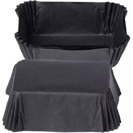 Confezione da 36 pirottini neri per mini plumcake in carta da forno da 8x5xh3,2 cm di Decora