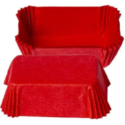 Confezione da 36 pirottini rossi per mini plumcake in carta da forno da 8x5xh3,2 cm di Decora